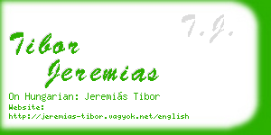 tibor jeremias business card