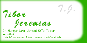 tibor jeremias business card
